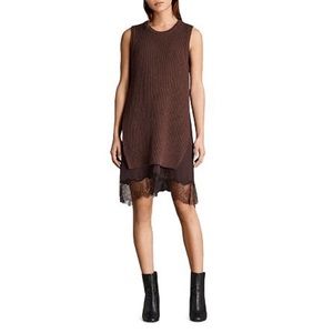 All Saints Brown Sleeveless Midi Dress